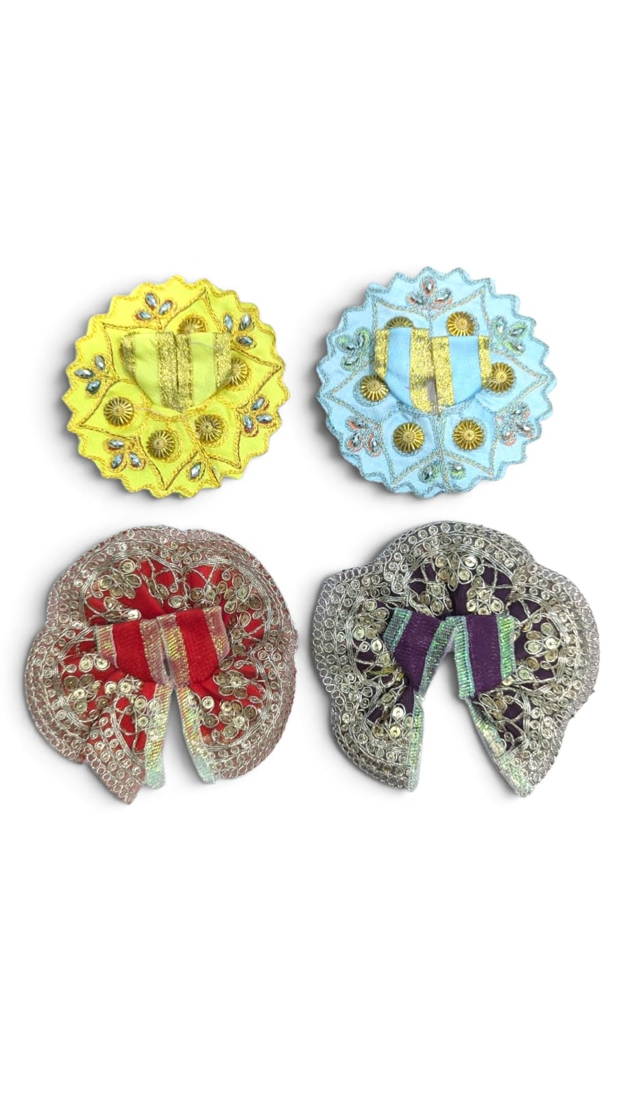 Pack of 4 Laddu Gopal Dress Size 0 Multiple Colors