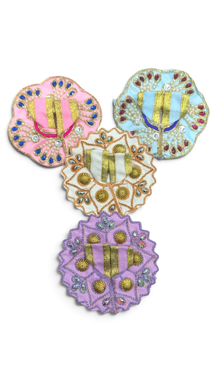 Pack of 4 Laddu Gopal Dress Size 0 Multiple Colors