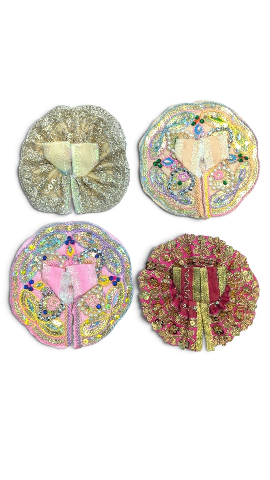 Pack of 4 Laddu Gopal Dress Size 0 Multiple Colors