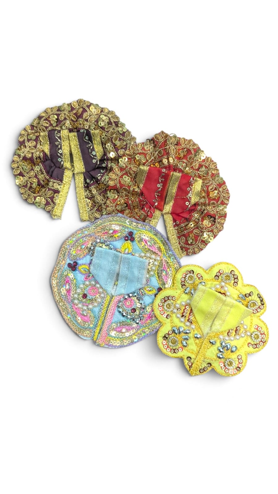 Pack of 4 Laddu Gopal Dress Size 0 Multiple Colors