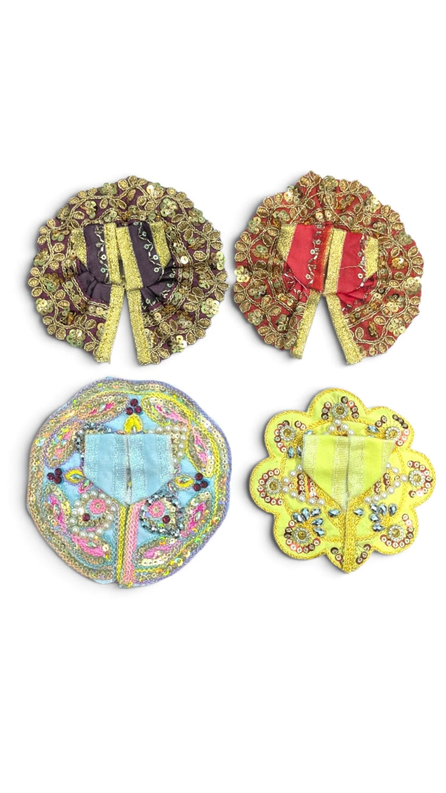 Pack of 4 Laddu Gopal Dress Size 0 Multiple Colors