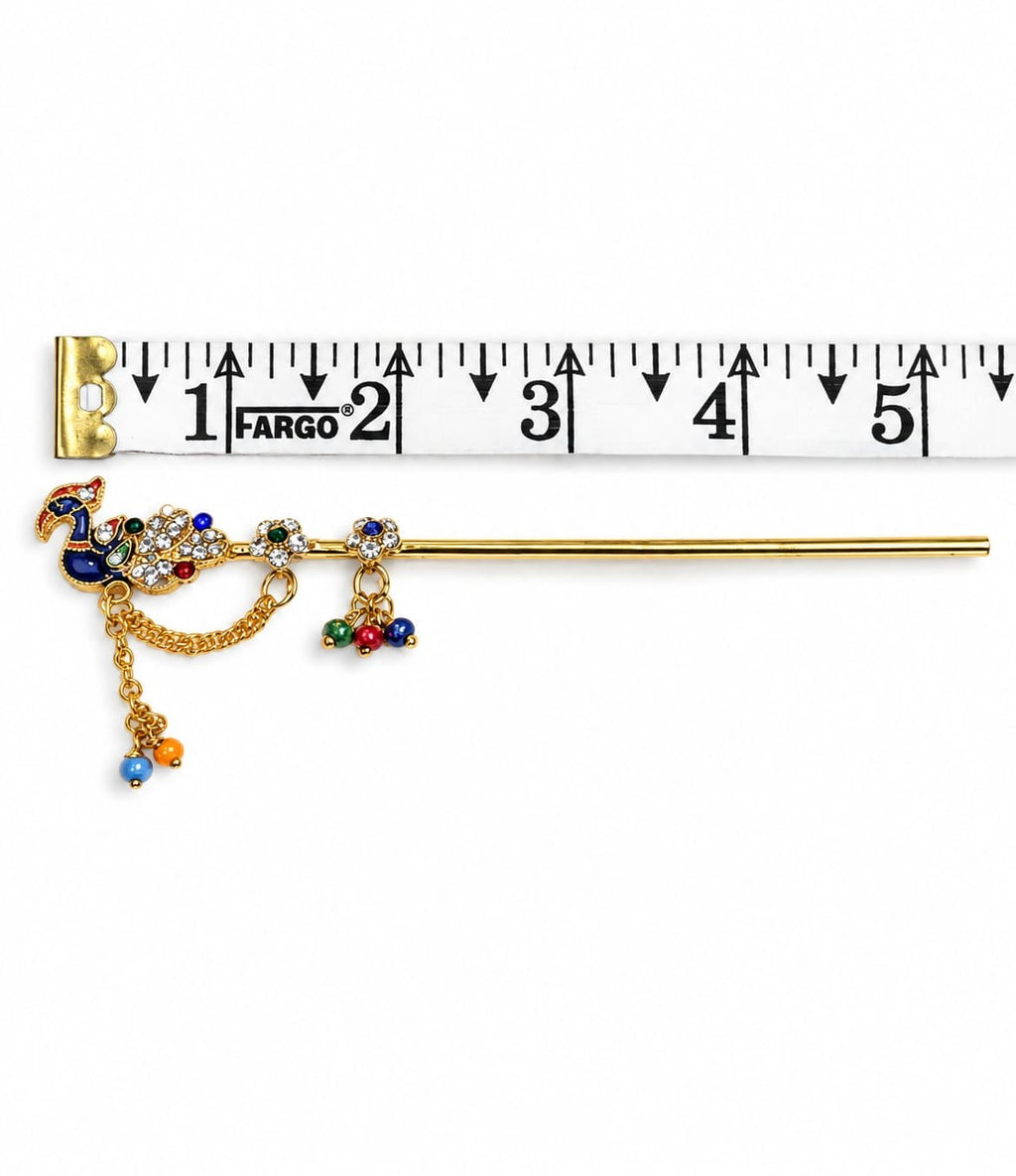 Mor Design Bansuri 5 Inch for Laddu Gopal, Kanha Ji Shringar (Peacock Design Flute)