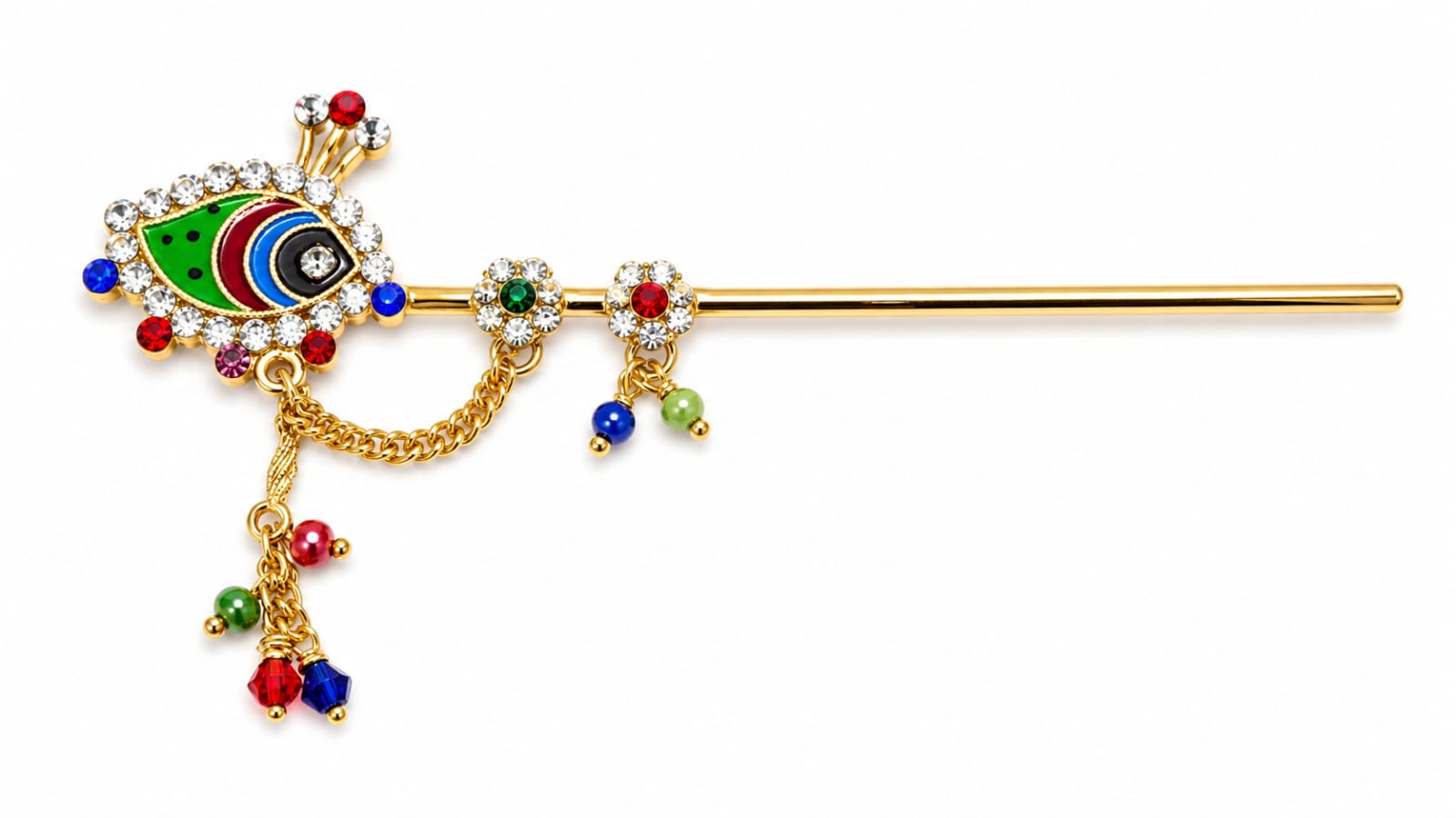 Mor Pankh Design Bansuri 5 Inch for Laddu Gopal, Kanha Ji Shringar