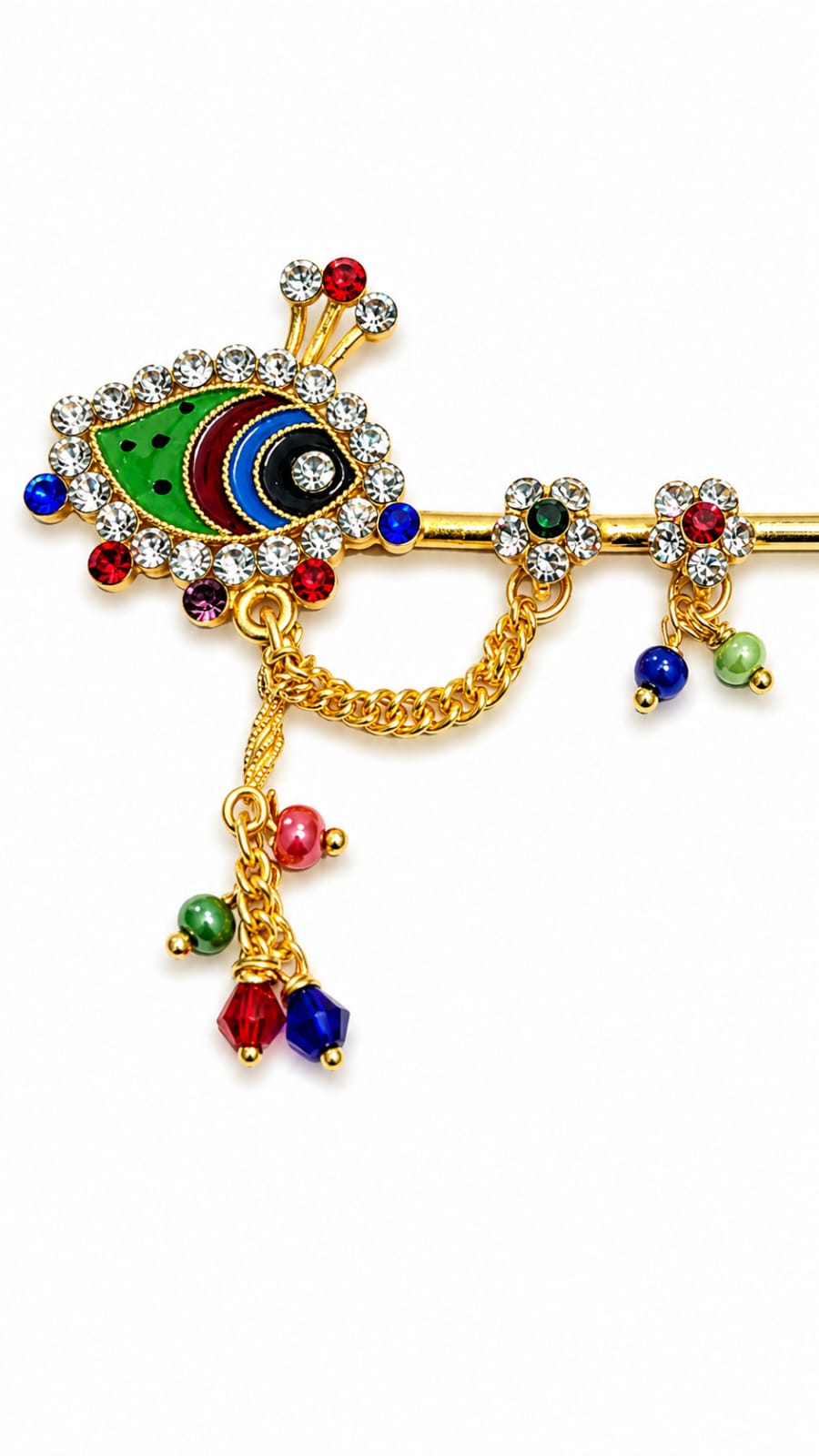 Mor Pankh Design Bansuri 5 Inch for Laddu Gopal, Kanha Ji Shringar