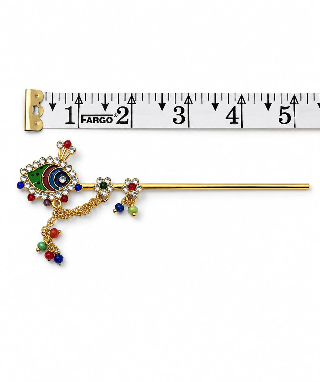 Mor Pankh Design Bansuri 5 Inch for Laddu Gopal, Kanha Ji Shringar