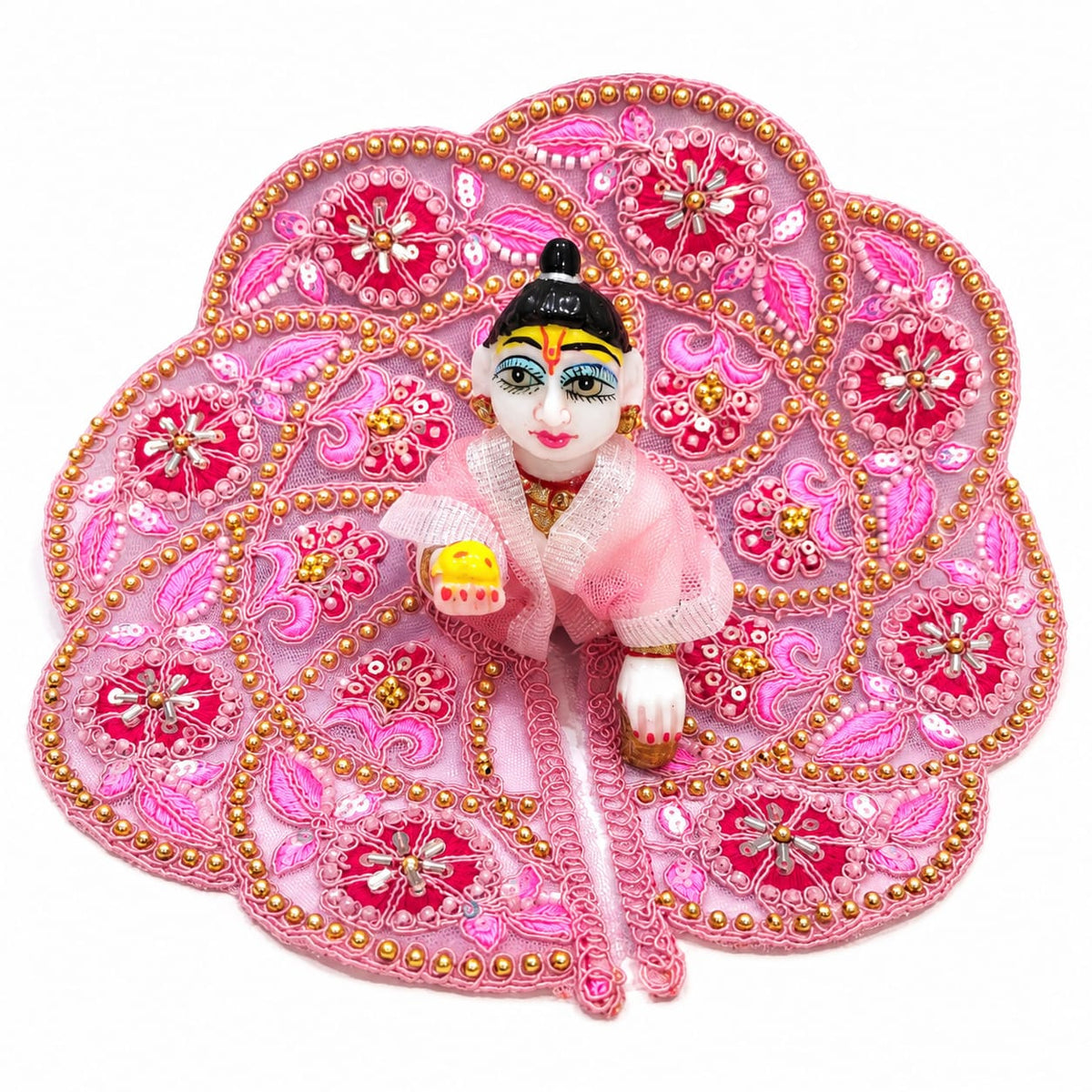 Laddu Gopal Dress Size 4 Number Pink