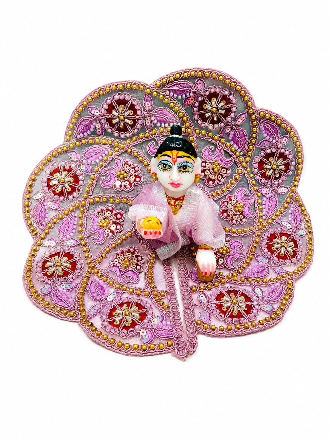 Laddu Gopal Dress Size 4 Number Purple