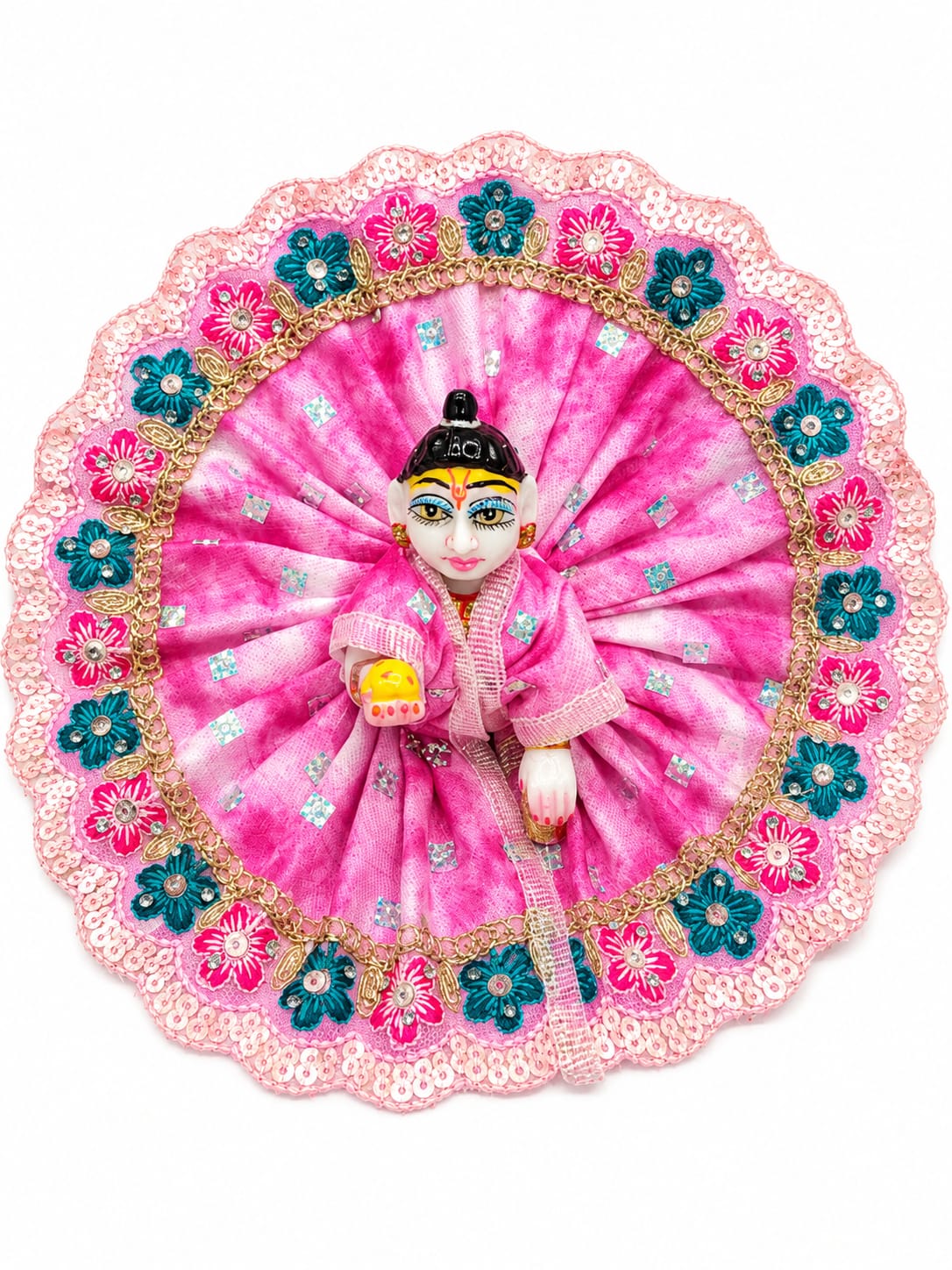 Laddu Gopal Dress Size 4 Number Pink