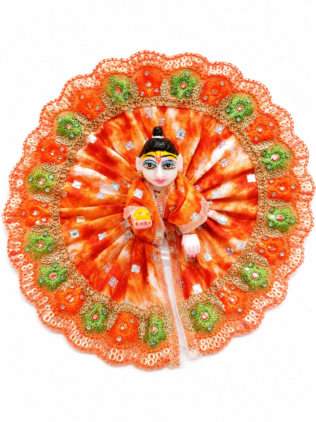 Laddu Gopal Dress Size 4 Number Orange