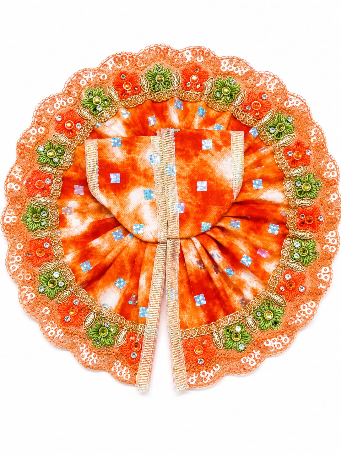 Laddu Gopal Dress Size 4 Number Orange