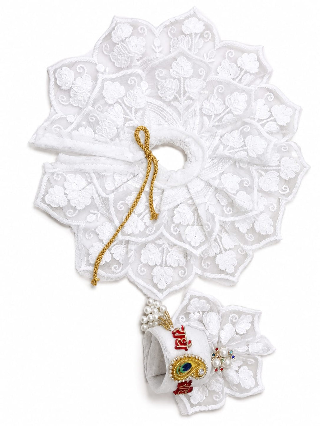 Laddu Gopal Dress with Pagdi White Size 4 Number