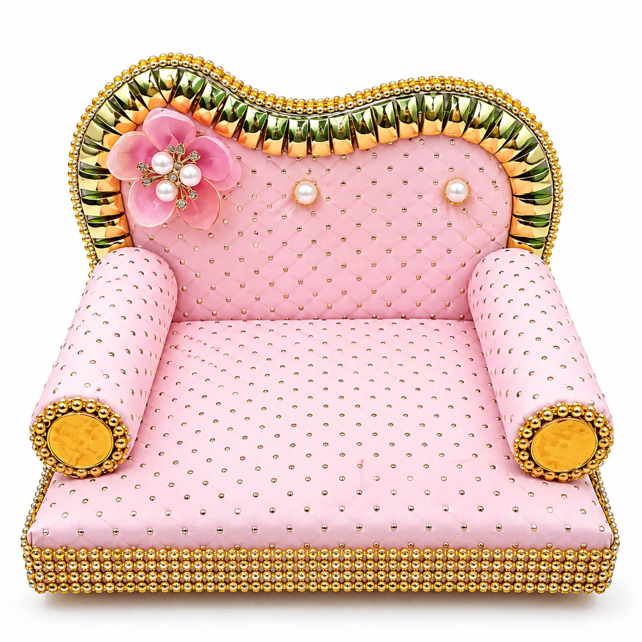 Laddu Gopal Singhasan LIght Pink Color