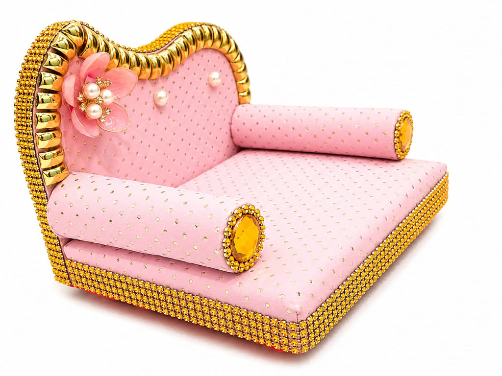 Laddu Gopal Singhasan LIght Pink Color