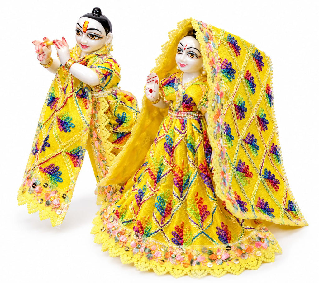 Radha Krishna Dress Poshak Yellow
