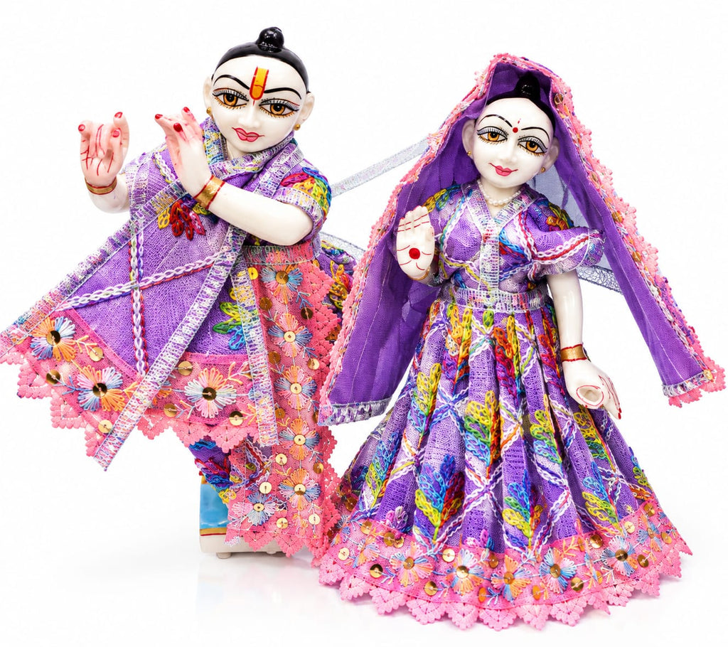Radha Krishna Dress Poshak Purple