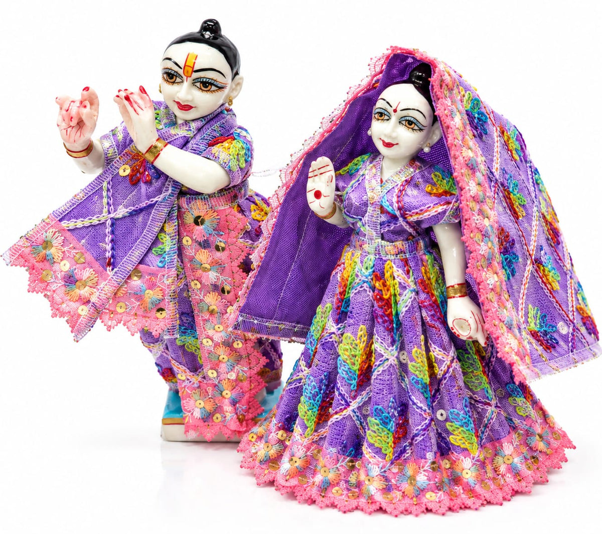 Radha Krishna Dress Poshak Purple