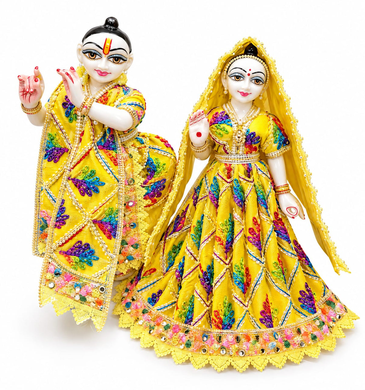 Radha Krishna Dress Poshak Yellow