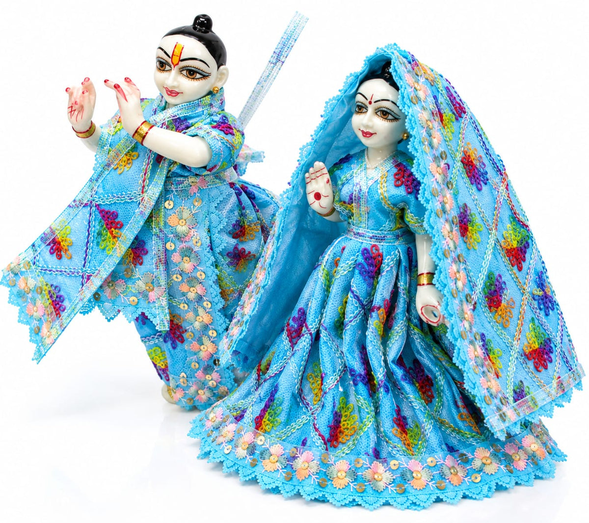 Radha Krishna Dress Poshak Skyblue