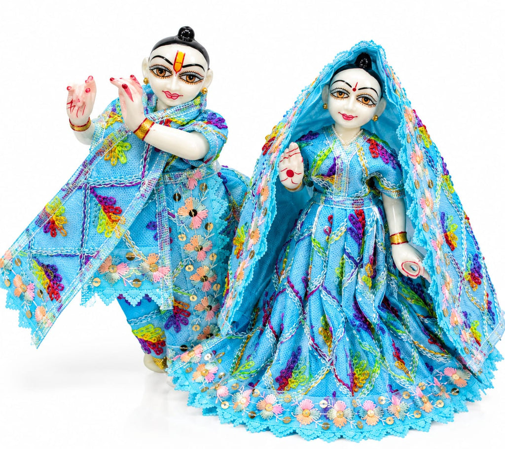 Radha Krishna Dress Poshak Skyblue