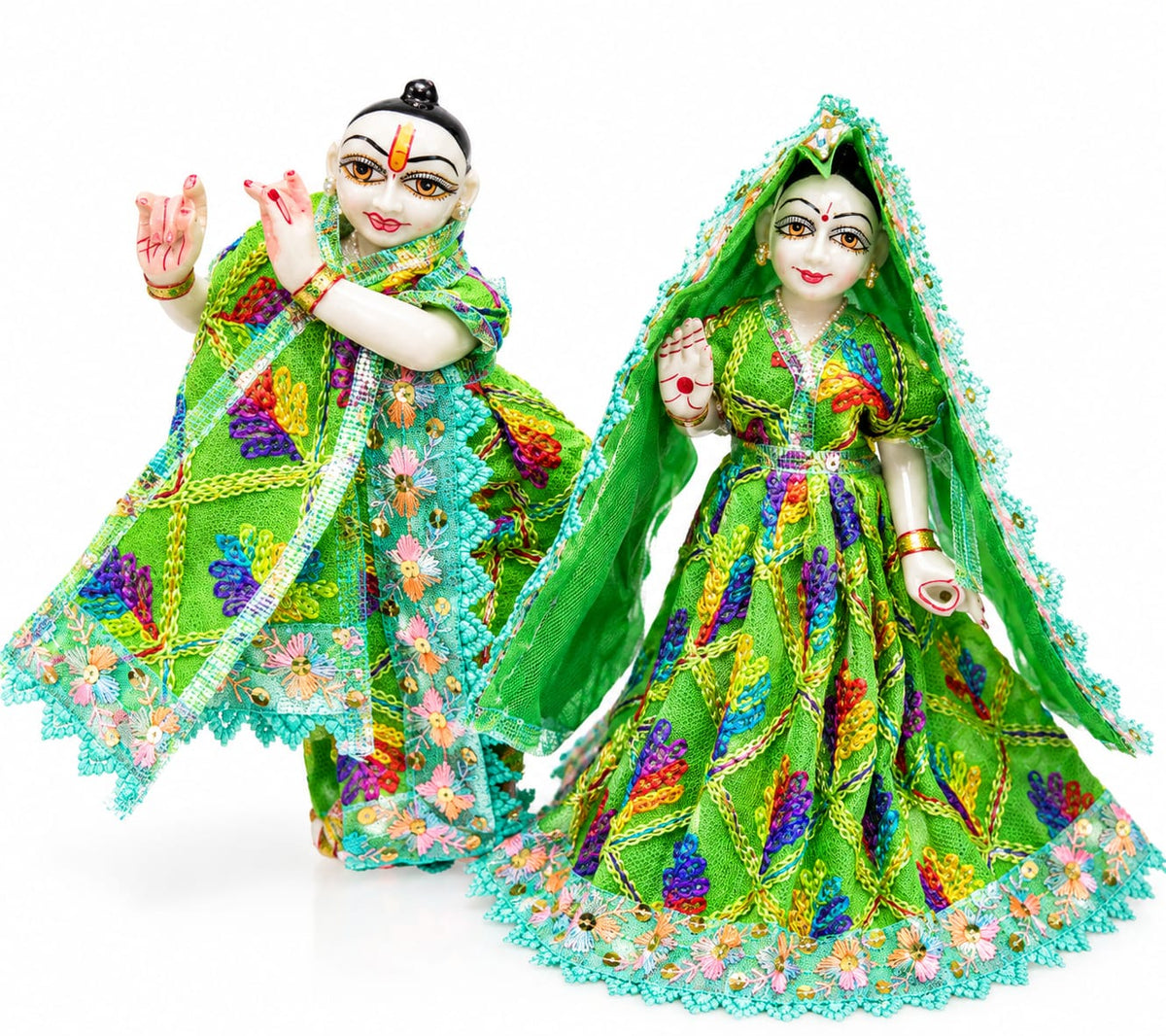 Radha Krishna Dress Poshak Green