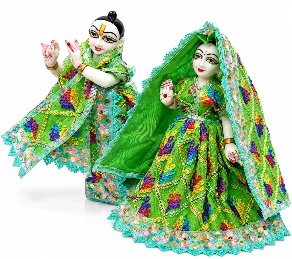 Radha Krishna Dress Poshak Green