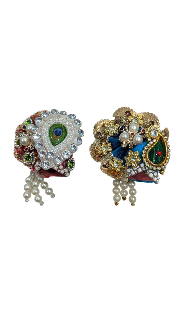 Pack of 2 Laddu Gopal Kanha Ji Pagdi  Size 0