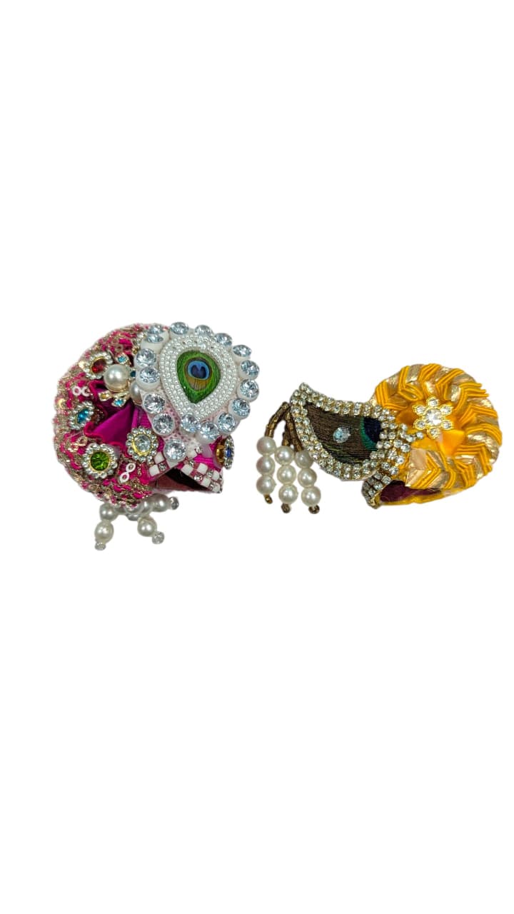 Pack of 2 Laddu Gopal Kanha Ji Pagdi  Size 0