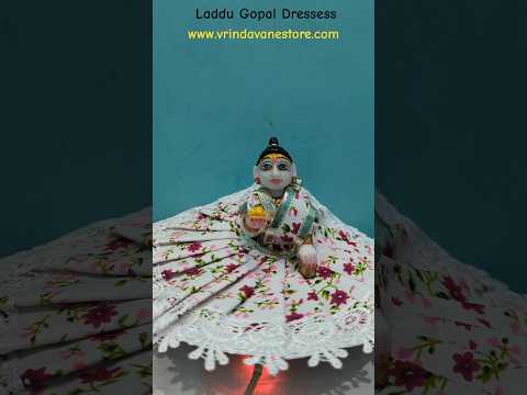 Handcrafted Floral Cotton Laddu Gopal Dress Size 4 (No. 4) with Premium Lace Border | Lightweight Designer Poshak for Bal Gopal Kanha Ji | Available in 6 Colours
