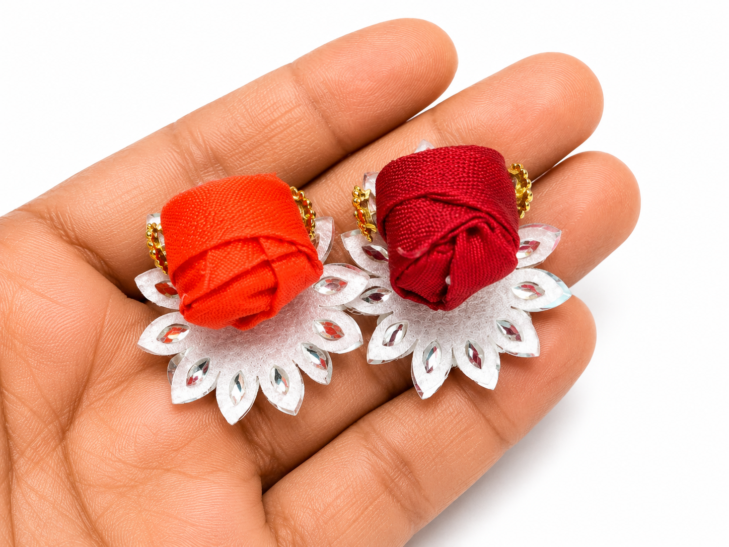 pack of 2 designer pagdi for size 0 laddu gopal ji fancy stone work mukut pagdi set for bal gopal kanha ji premium decorative head dress for thakur ji multicolor 2