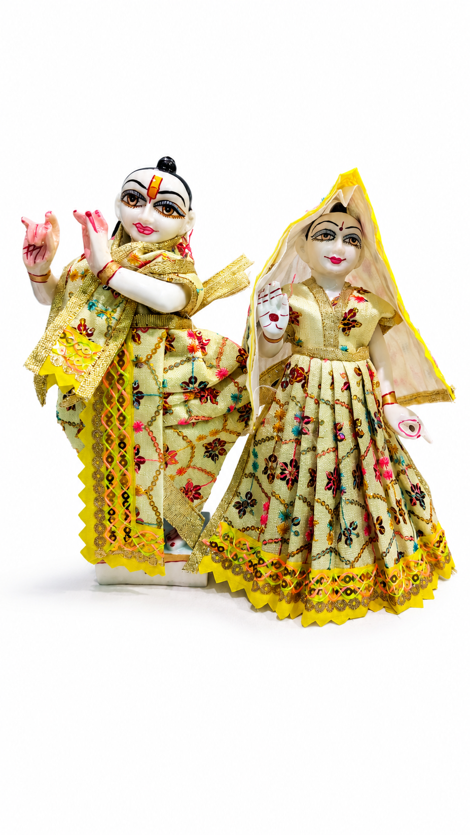 premium handmade radha krishna poshak for 9 inch murti embroidered festival dress set 1