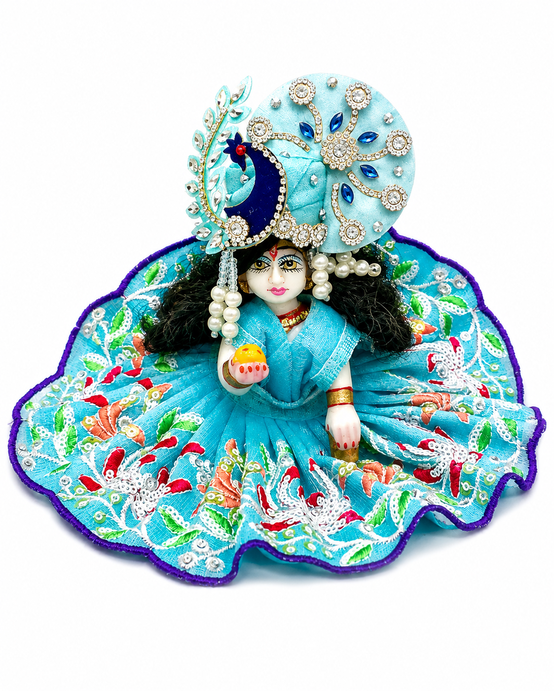 Laddu Gopal Frock Size 4 Number Color Skyblue