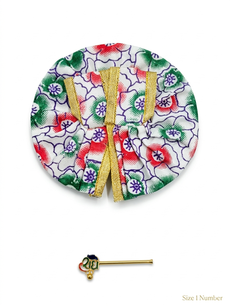laddu gopal dress and bansuri combo pack of 2 size 1 number