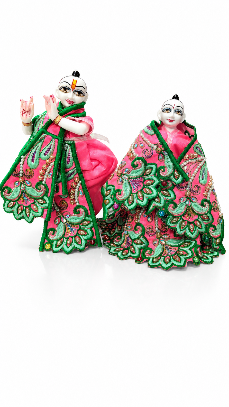 vrindavan e store radha krishna poshak for 10 inch idol premium embroidery work dress set for laddu gopal radha krishna murti designer handmade fancy vastra 2