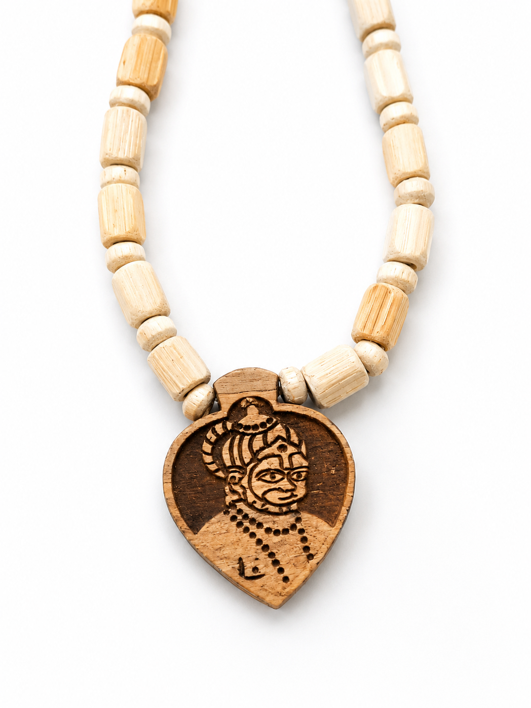 premium hanuman ji pendant tulsi kanthi mala for men women single round wooden beads necklace spiritual bhakti mala for daily wear