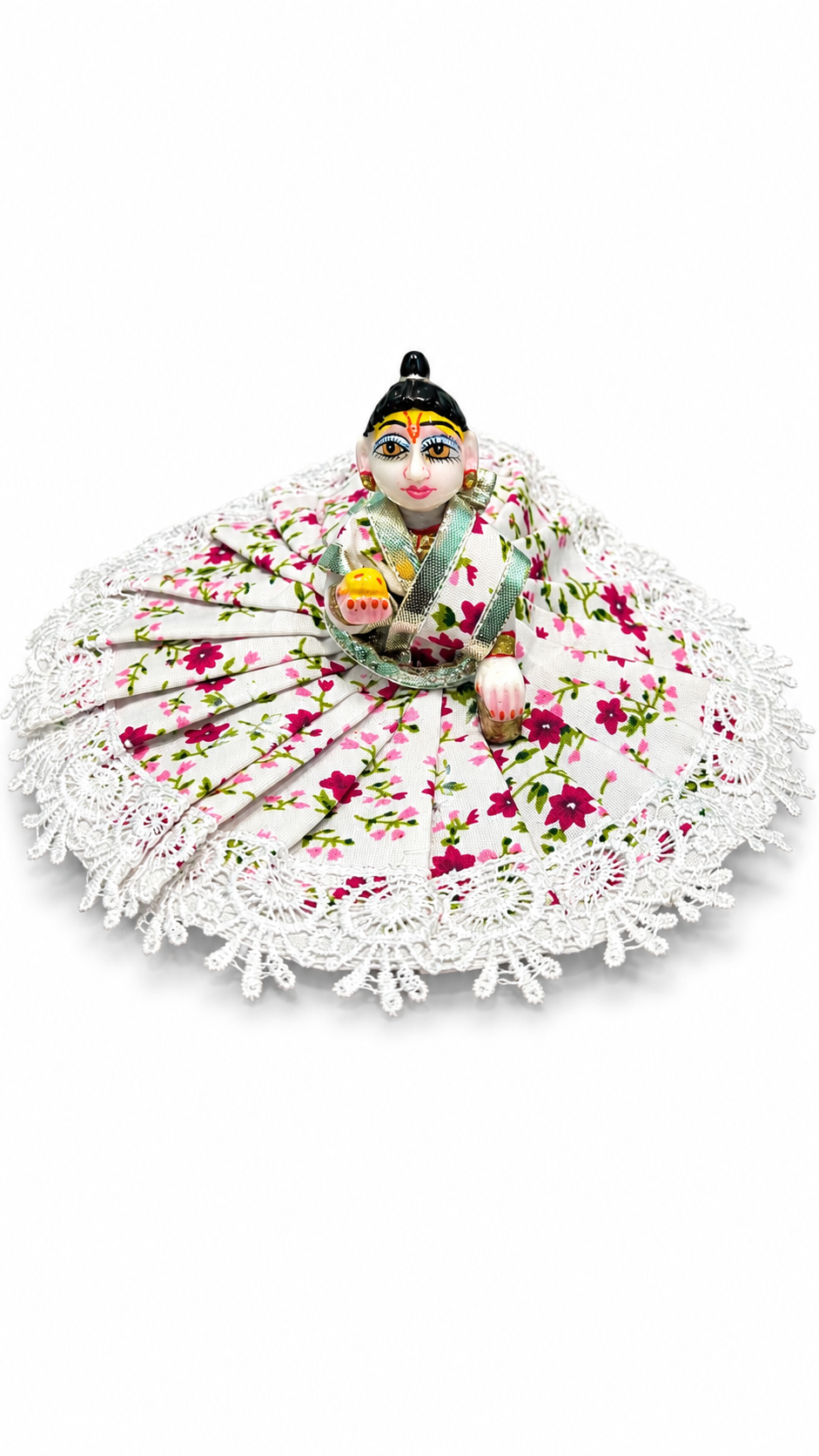 Laddu Gopal JI Cotton Dress Frock Size 4 Number Pink Color