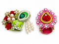pack of 2 premium fancy pagdi for size 0 laddu gopal ji designer mukut pagdi set with pearl stone work handmade kanha ji shringar accessories 2