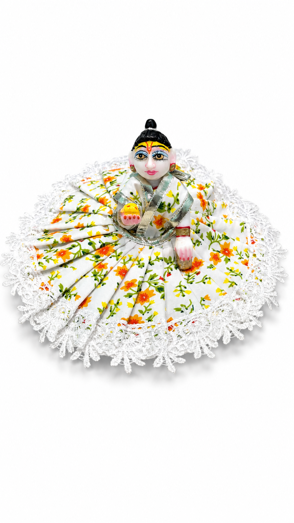 Laddu Gopal JI Cotton Dress Frock Size 4 Number Yellow Color