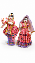 premium handmade radha krishna poshak for 9 inch murti embroidered festival dress set 3