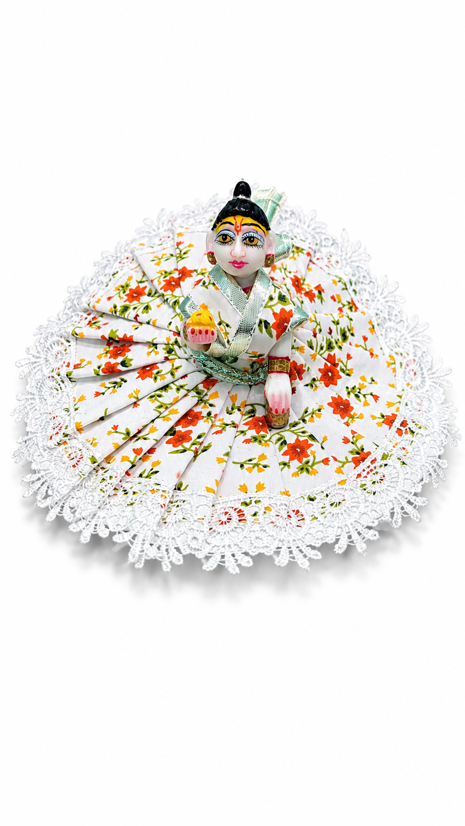 Laddu Gopal JI Cotton Dress Frock Size 4 Number Orange