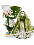 Radha Krishna Heavy Fancy Dress with Hand Stone Work for 9 and 10 Inch Murti - Green