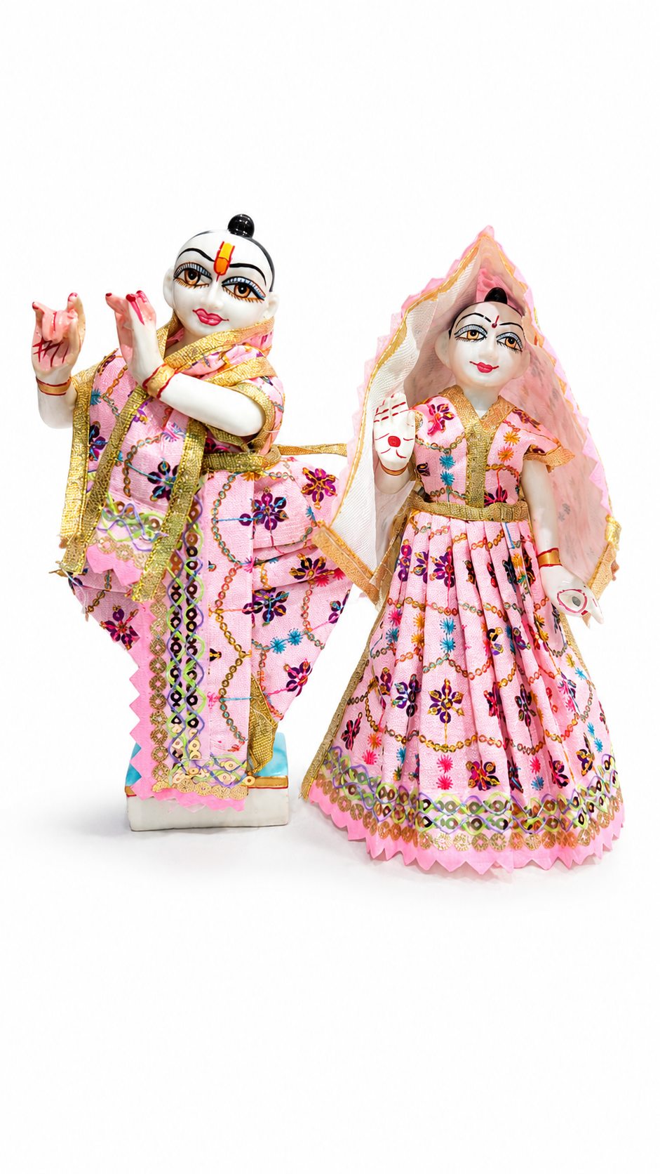 premium handmade radha krishna poshak for 9 inch murti embroidered festival dress set