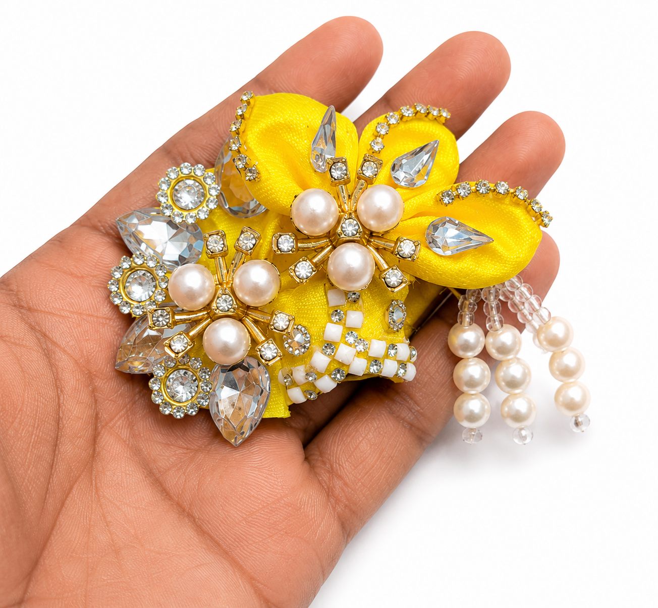 premium pearl stone work laddu gopal pagdi red for size 0 handmade designer mukut safa for 1 to 1 5 inch bal gopal idol