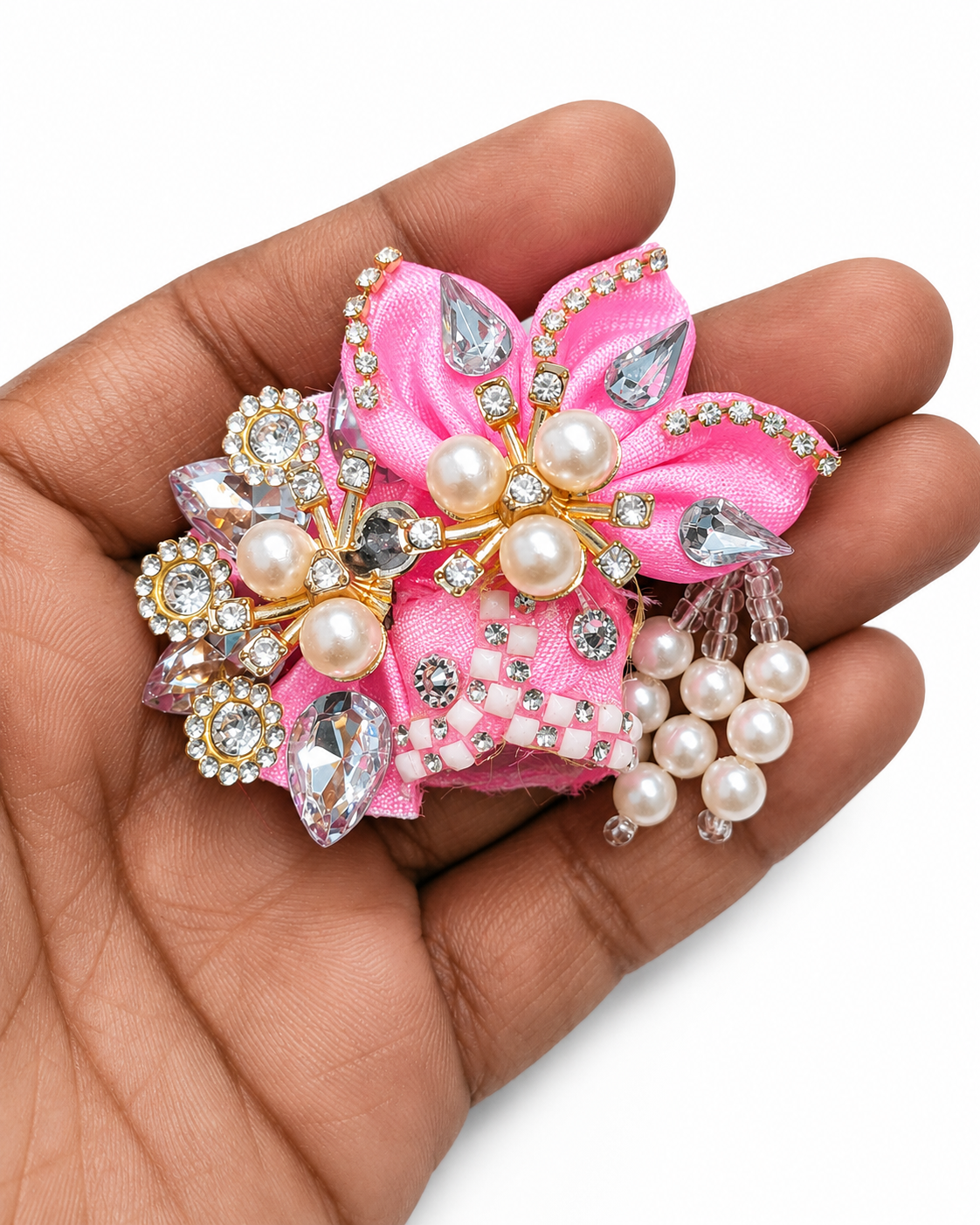 premium pearl stone work laddu gopal pagdi yellow for size 0 handmade designer mukut safa for 1 to 1 5 inch bal gopal idol