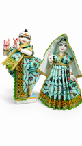 premium handmade radha krishna poshak for 9 inch murti embroidered festival dress set 5