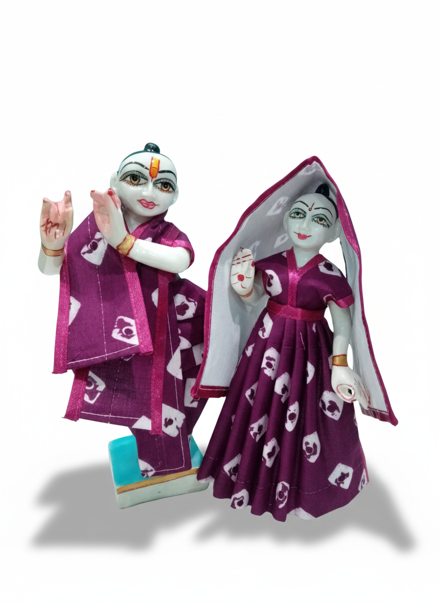 radha krishna summer cotton dress 9 inch violet