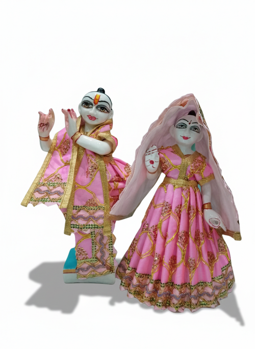7 8 inch radha krishna summer fancy dress pink