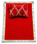 premium velvet laddu gopal bistar set for size 0 idol soft mattress with designer pillow kanha ji sleeping bed set maroon velvet bedding 1