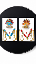 Laddu Gopal Shringar Set Pack of 2 | Premium Mukut, Mala, Mor Pankh, Bansuri & Accessories | Size 0 to 2 Bal Gopal Idol