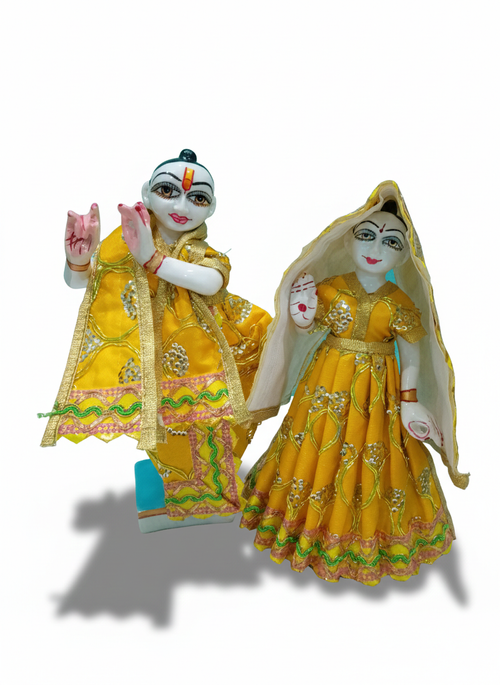 copy 7 8 inch radha krishna summer fancy dress orange