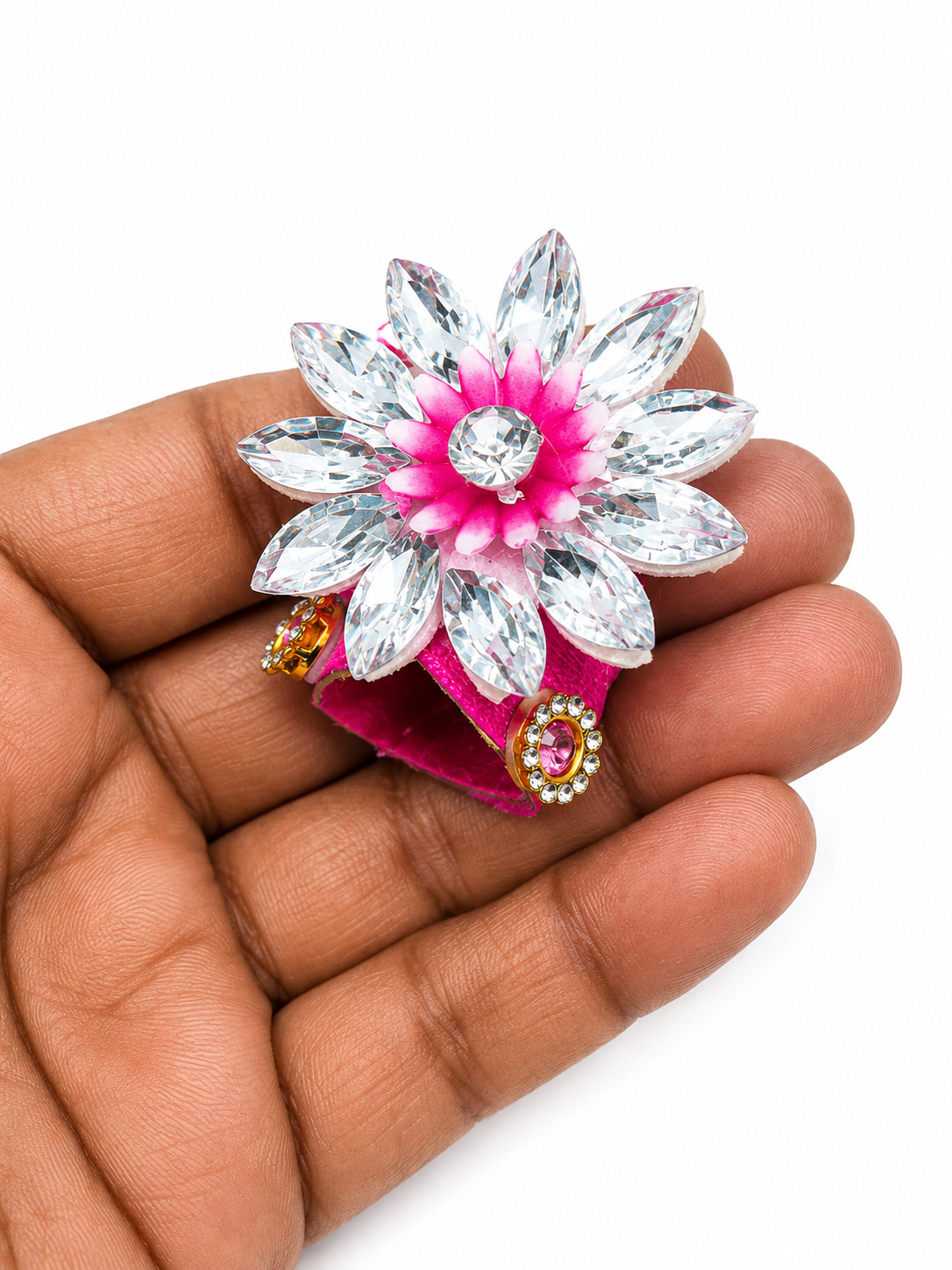 pack of 2 designer pagdi for size 0 laddu gopal ji fancy stone work mukut pagdi set for bal gopal kanha ji premium decorative head dress for thakur ji multicolor